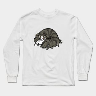 All Curled Up--Longhaired Scottish Fold Tabby Style Long Sleeve T-Shirt